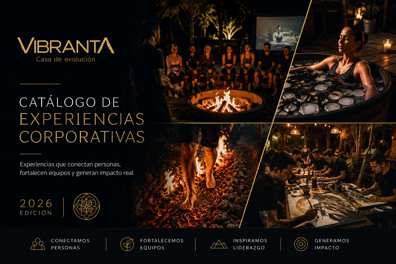 Portada del Catálogo de Experiencias Corporativas Vibranta 2026
