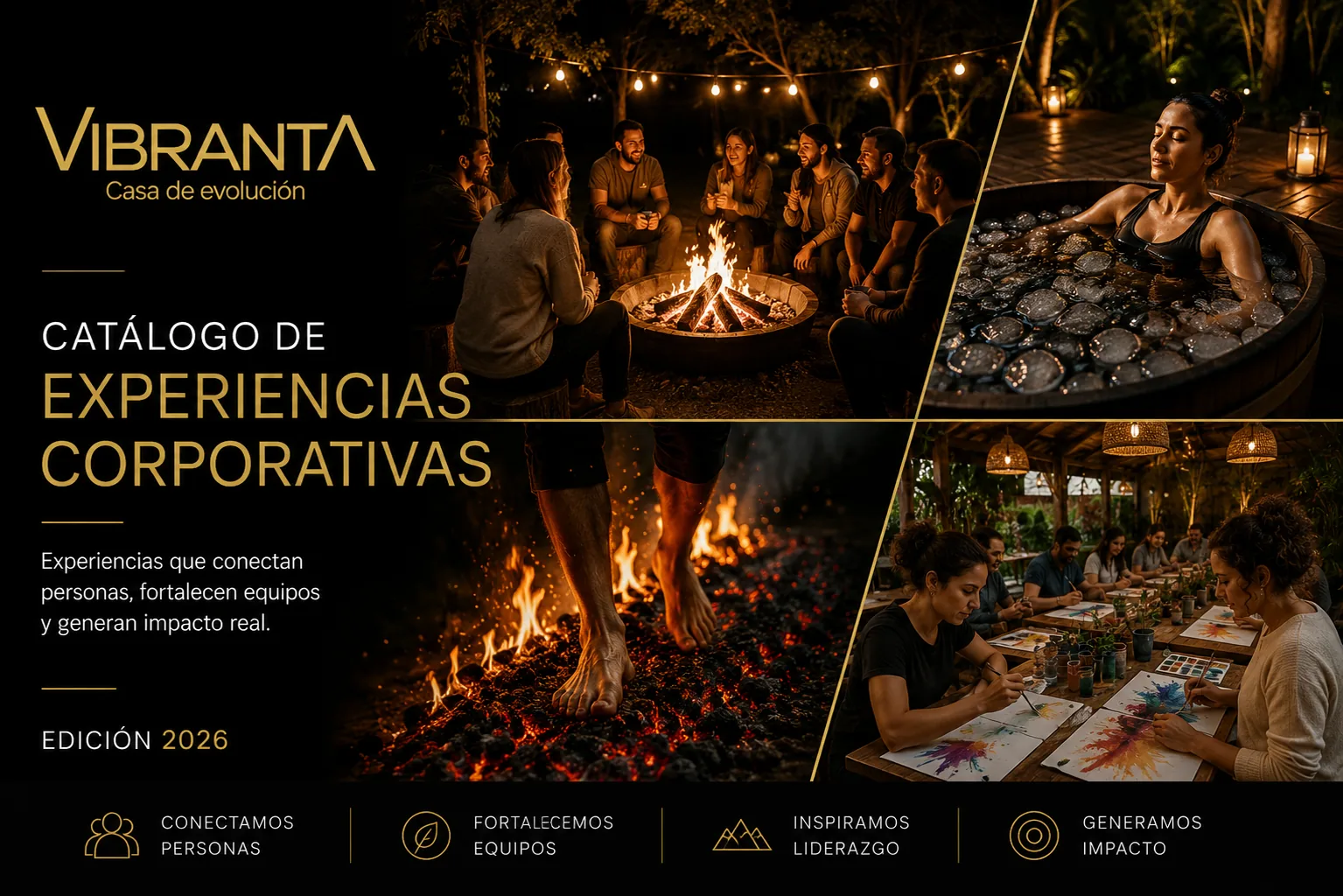 Portada del Catálogo de Experiencias Corporativas Vibranta 2026